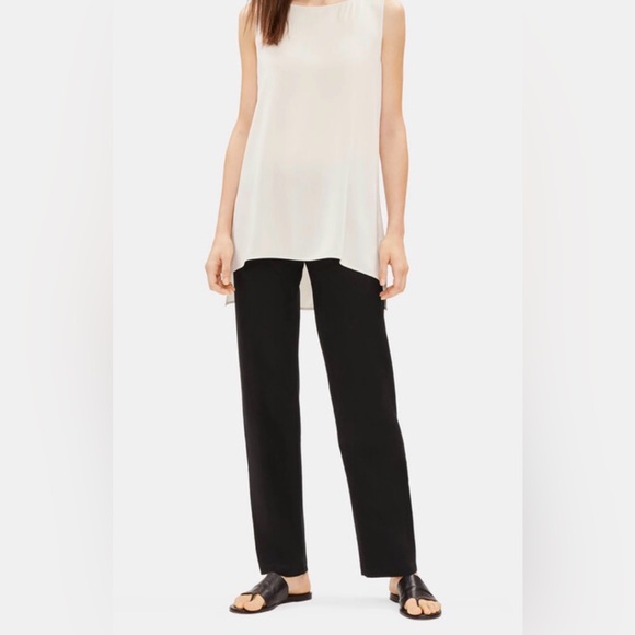 Eileen Fisher Pants - Eileen Fisher Washable Stretch Crepe Straight Pant with Yoke Black 1X NWT $168